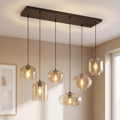 Modern fönsterlampa bärnstensfärgad, Caia