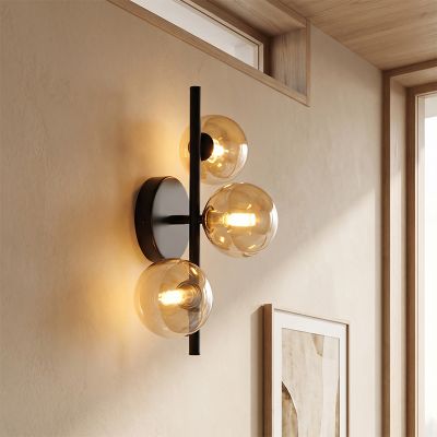 Design vägglampa bärnstensfärgad, Remo