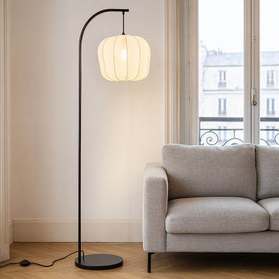 Modern golvlampa krämfärgad, Deborah, med brytare