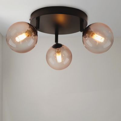 Modern taklampa badrum bärnstensfärgad, Amer, IP44