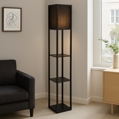 Modern golvlampa svart, Izabel, med brytare