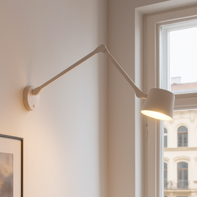 Modern vägglampa vit, Rinke, med brytare