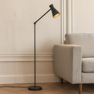 Modern golvlampa svart, Steve, med brytare