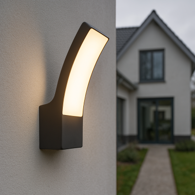 Modern utelampa svart, Manel, 12W, 3000K LED, IP44