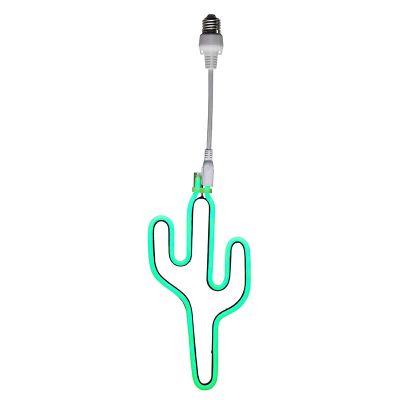 Plast lampa till ljusslinga grön, Cactus, IP44