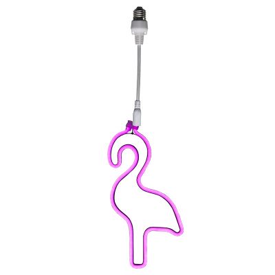 Plast lampa till ljusslinga rosa, Flamingo, IP44
