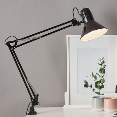 Metall klämspot svart, Katharina, med brytare