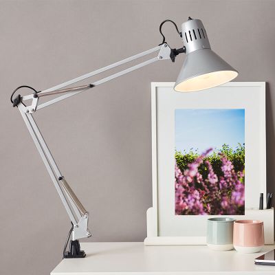 Metall klämspot grå, Katharina, med brytare