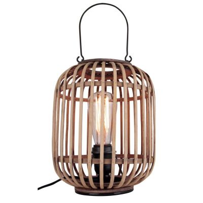 Industri bordslampa brun, Asja, med brytare