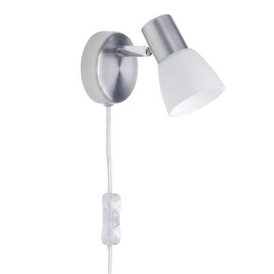 Metall vägglampa krom, Alaya, med brytare