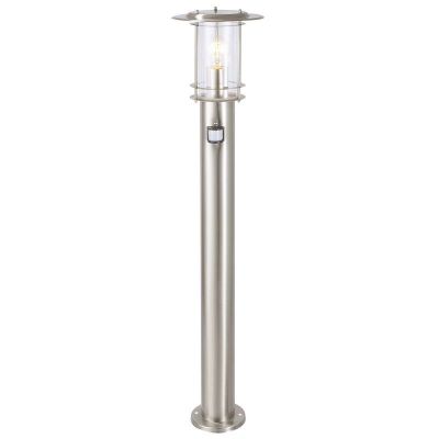 Metall golvlampa utomhus med rörelsesensor krom, Shamayra, IP44