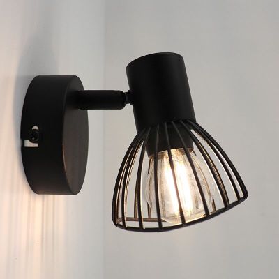 Industri väggspotlight svart, Aina