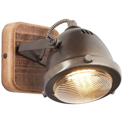 Trä vägglampa brun, Elena
