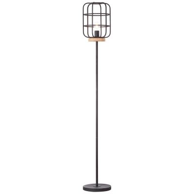 Trä golvlampa svart, Taede, med brytare