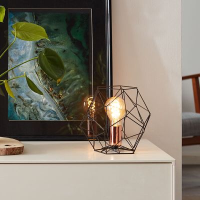 Industri bordslampa koppar, Noelle, med brytare