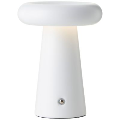 Modern uppladdningsbar utomhusbordslampa vit, Stig, 3W, 3000K LED, IP44, 3 stegs dimmer