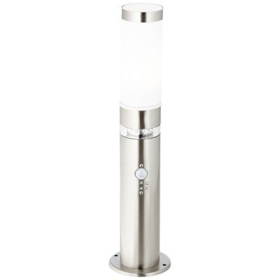 Plast golvlampa utomhus med skymningssensor krom, Sage, 2W, 3000K LED, IP44