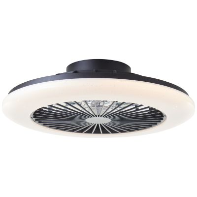 Modern takfläkt svart, Salerno, 40W, RGBW LED, met fjärrkontroll