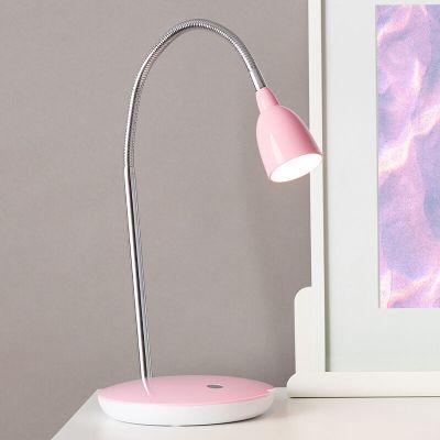 Plast skrivbordslampa rosa, Kit, 3W, 3000K LED, med brytare