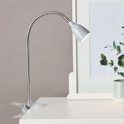 Plast klämspot grå, Kit, 2,4W, 3000K LED, med brytare