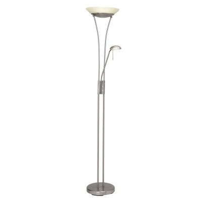 Glas läslampa golv krom, Ivan, 18W, 3000K LED, med brytare