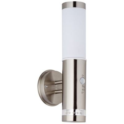 Plast utomhus vägglampa med rörelsesensor krom, Sage, 4W, 3000K LED, IP44