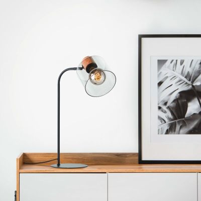 Modern bordslampa grå, Serkan, med brytare