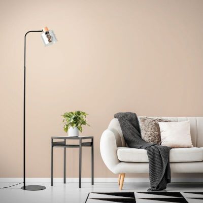 Modern golvlampa grå, Serkan, med brytare