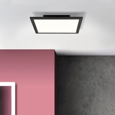 Modern LED panel taklampa svart, Bojan, 18W, 4000K LED