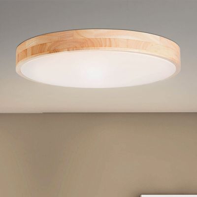 Modern plafond trä, Asude, 60W, varm till kall vit justerbar LED, met fjärrkontroll