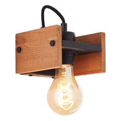 Trä vägglampa brun, Rasha
