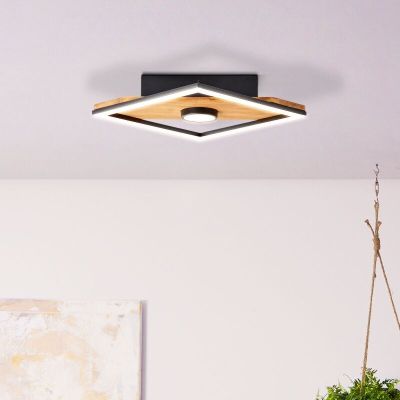 Trä plafond svart, Virginia, 18W, 3000K LED