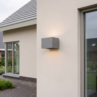 Antracit up down vägglampa aluminium, Dion, 7W, 3000K LED, IP54