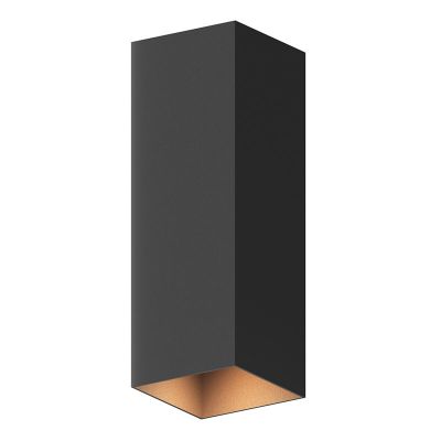 Svart up down vägglampa aluminium, Dion, 8W, 3000K LED, IP54