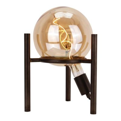 Retro bordslampa svart, Alvin, med brytare