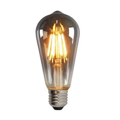 Dimbar Olucia E27 Edison LED lampa, ST58, 5w, rökglas, 2200k