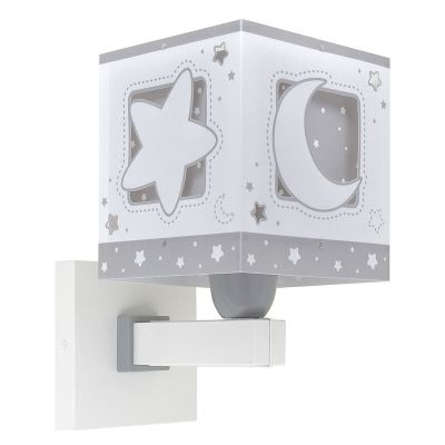 Grå vägglampa barn plast, Moonlight