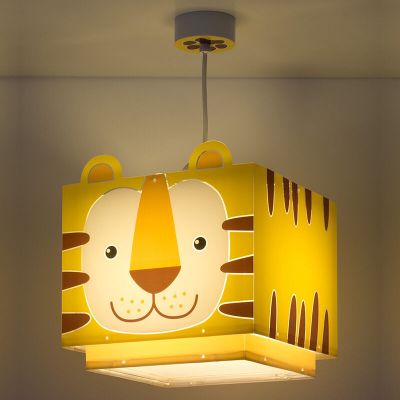 Gul fönsterlampa barn plast, Tiger