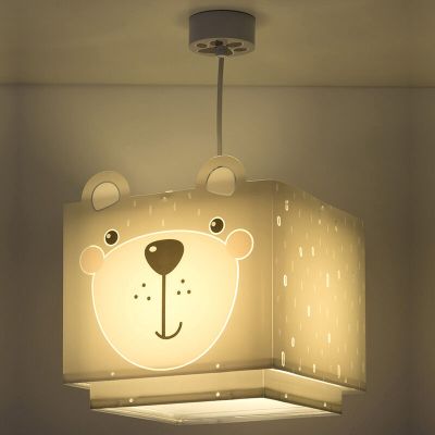 Grå fönsterlampa barn plast, Bear