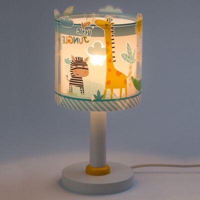 Flerfärgad bordslampa barn plast, Jungle, med brytare