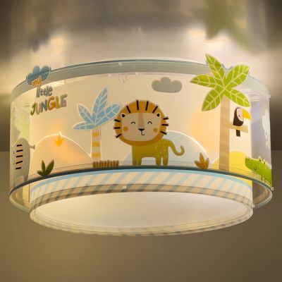 Flerfärgad taklampa barn plast, Jungle