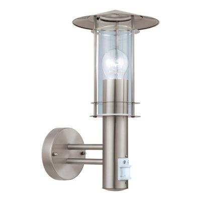 Silver modern utomhus vägglampa med rörelsesensor rostfritt stål, Arabella, IP44