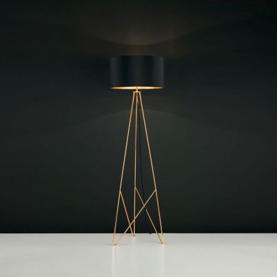 Guld design golvlampa metall, Viola, med brytare