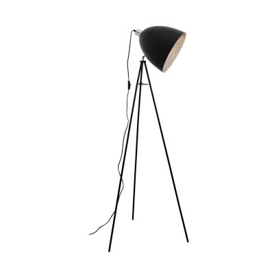 Svart golvlampa stål, Eltjo, med brytare