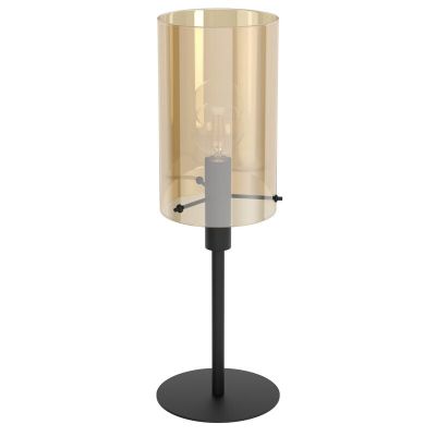 Svart modern bordslampa stål, Ritesh, med brytare