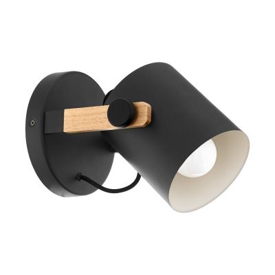 Krämfärgad modern vägglampa stål, Kaspar