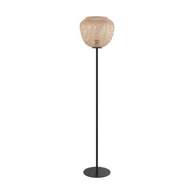 Trä golvlampa svart, Nicole, med brytare
