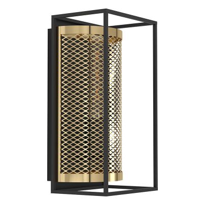 Svart industri vägglampa aluminium, Mauricio