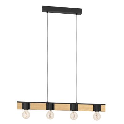 Brun rustik bordslampa trä, Angela