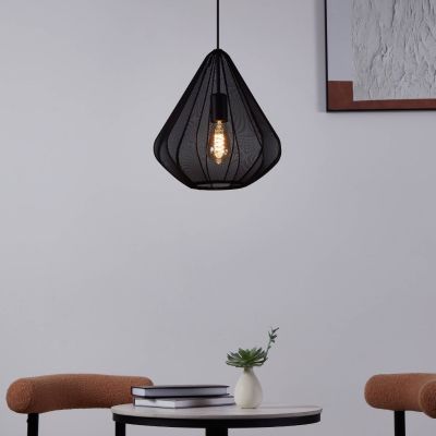 Svart industri fönsterlampa stål, Agnese